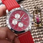 Copy Chopard Gmt Chrono Watch Stainless Steel Red Dial Rubber